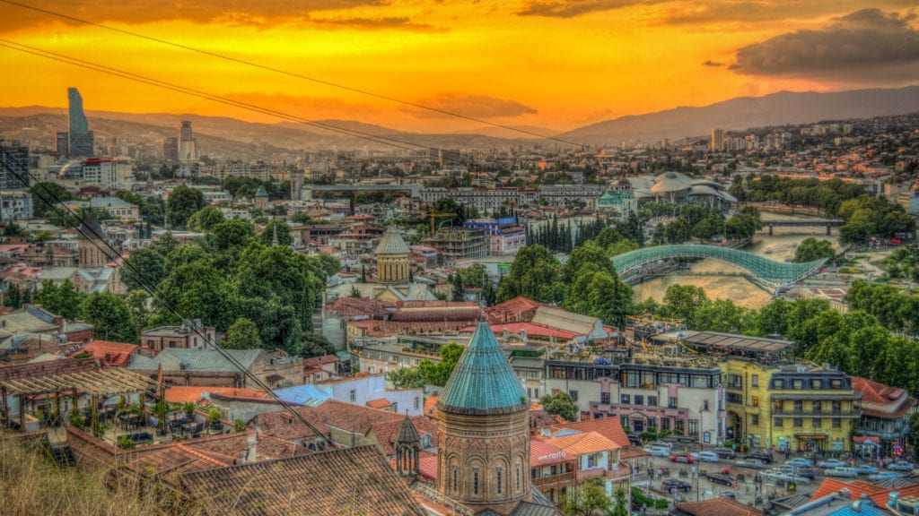 Georgia Tbilisi Sunset Landscape
