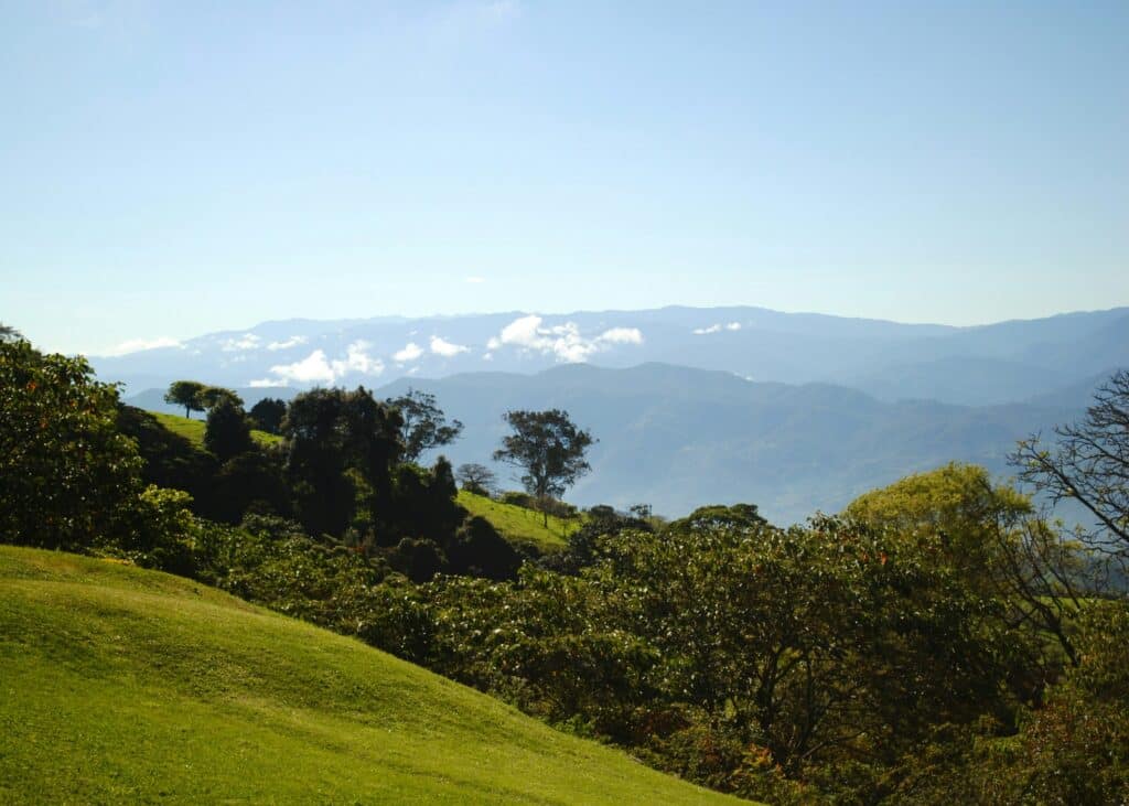 Uitzicht op het Costa Ricaanse landschap