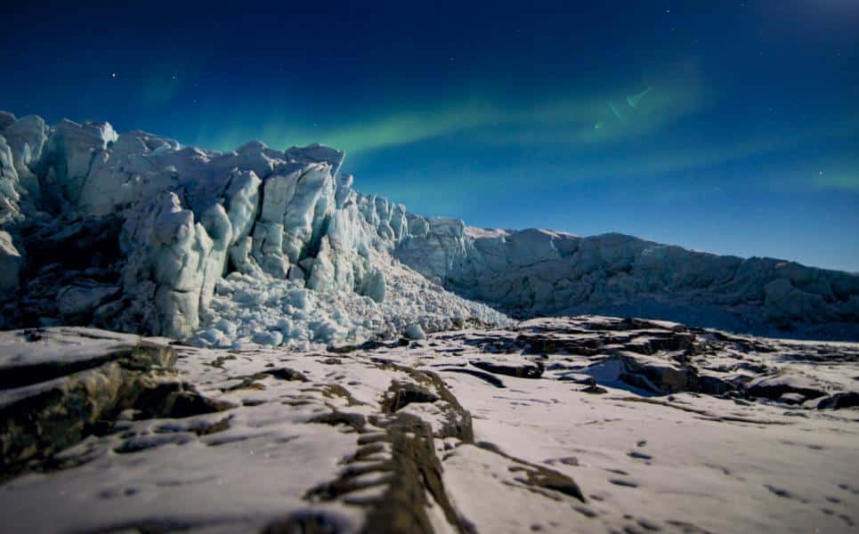 A aurora boreal na Gronelândia